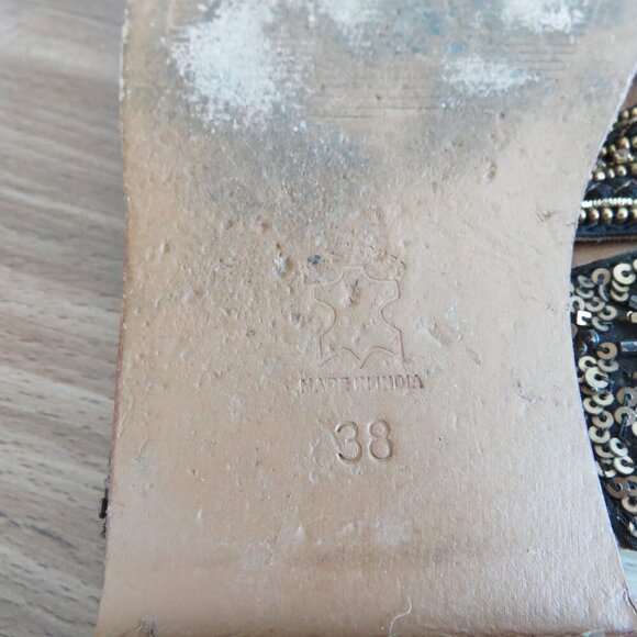 ANTHROPOLOGIE JASPER & JEERA La Plata Boho Beaded Slide Sandals - Size US 7.5 - Picture 13 of 14